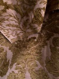 NEW! King John - Designer Italian Venetian Burnout Damask Cut Velvet Taupe Fabric Upholstery - Fancy Styles Fabric Pierre Frey Lee Jofa Brunschwig & Fils