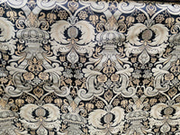 NEW King Dorfman Novelty Floral Jacquard 100% Silk Fabric in Black and Gold - Fancy Styles Fabric Pierre Frey Lee Jofa Brunschwig & Fils