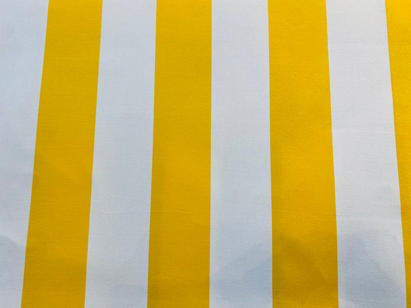 NEW Lady Jacqueline Solid Yellow Waterproof Decorating Fabric - 3” Stripes - Upholstery 55” Wide - Fancy Styles Fabric Pierre Frey Lee Jofa Brunschwig & Fils