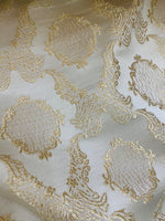 NEW! Duke Fiante Brocade Satin Fabric- Champagne- Damask Upholstery Neoclassical Louis