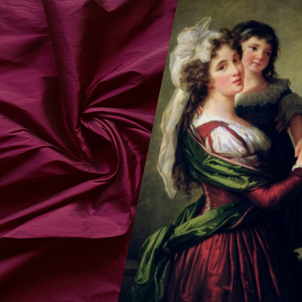 NEW Lady Frank Light Designer “Faux Silk” Taffeta Fabric Made in Italy Bordeaux with Black Iridescence - Fancy Styles Fabric Pierre Frey Lee Jofa Brunschwig & Fils