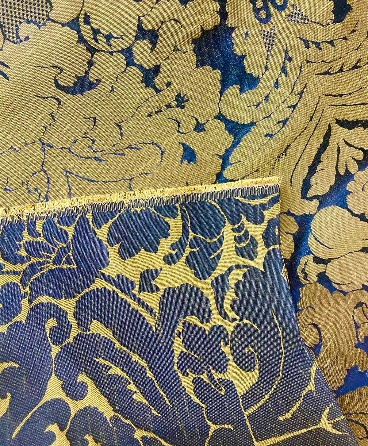 NEW King St John Designer Damask Drapery Satin Fabric - Black Gold- Decorating - Fancy Styles Fabric Pierre Frey Lee Jofa Brunschwig & Fils