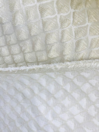 NEW! Duchess Fante Brocade Satin Fabric- White- Diamond Upholstery Neoclassical Louis - Fancy Styles Fabric Pierre Frey Lee Jofa Brunschwig & Fils