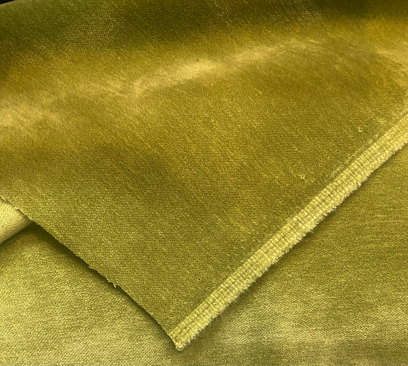 NEW! Designer Upholstery Velvet Fabric Made in Belgium - Yellow Chartreuse