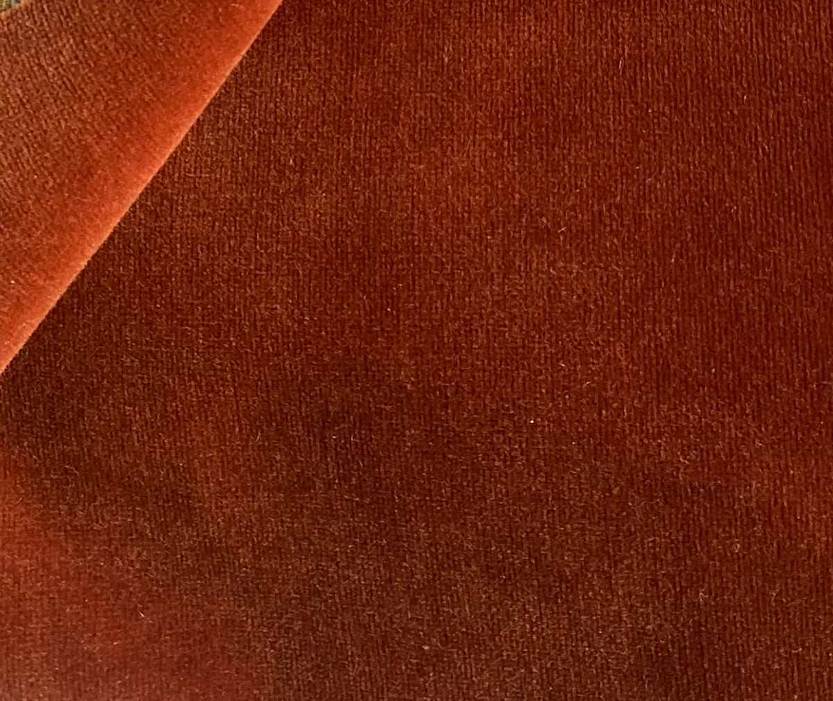 NEW COLOR! Prince Oliver - Designer 100% Cotton Made In Belgium Upholstery Velvet Fabric - Icy Burnt Orange - Fancy Styles Fabric Pierre Frey Lee Jofa Brunschwig & Fils
