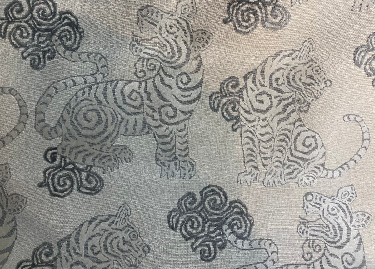 NEW GUCCI HOME Designer Upholstery Heavyweight Tiger Animal Burnout Velvet Fabric- Grey - Fancy Styles Fabric Pierre Frey Lee Jofa Brunschwig & Fils