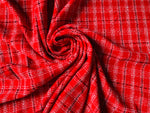 App Deal: Miss Pamela Plaid Tweed Boucle Fabric- Red