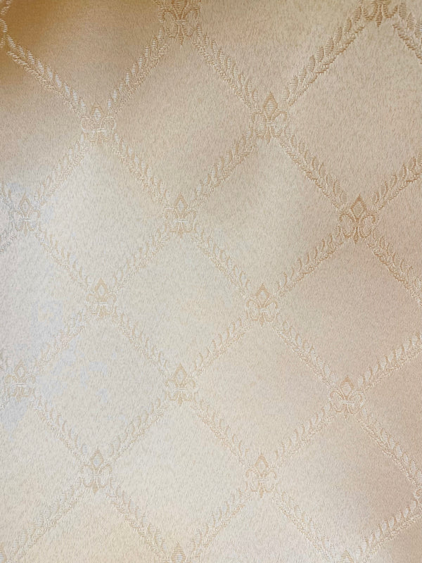 NEW Sir Davidoff Satin Diamond Fleur De Lis Drapery Upholstery Fabric - Gold - Fancy Styles Fabric Pierre Frey Lee Jofa Brunschwig & Fils