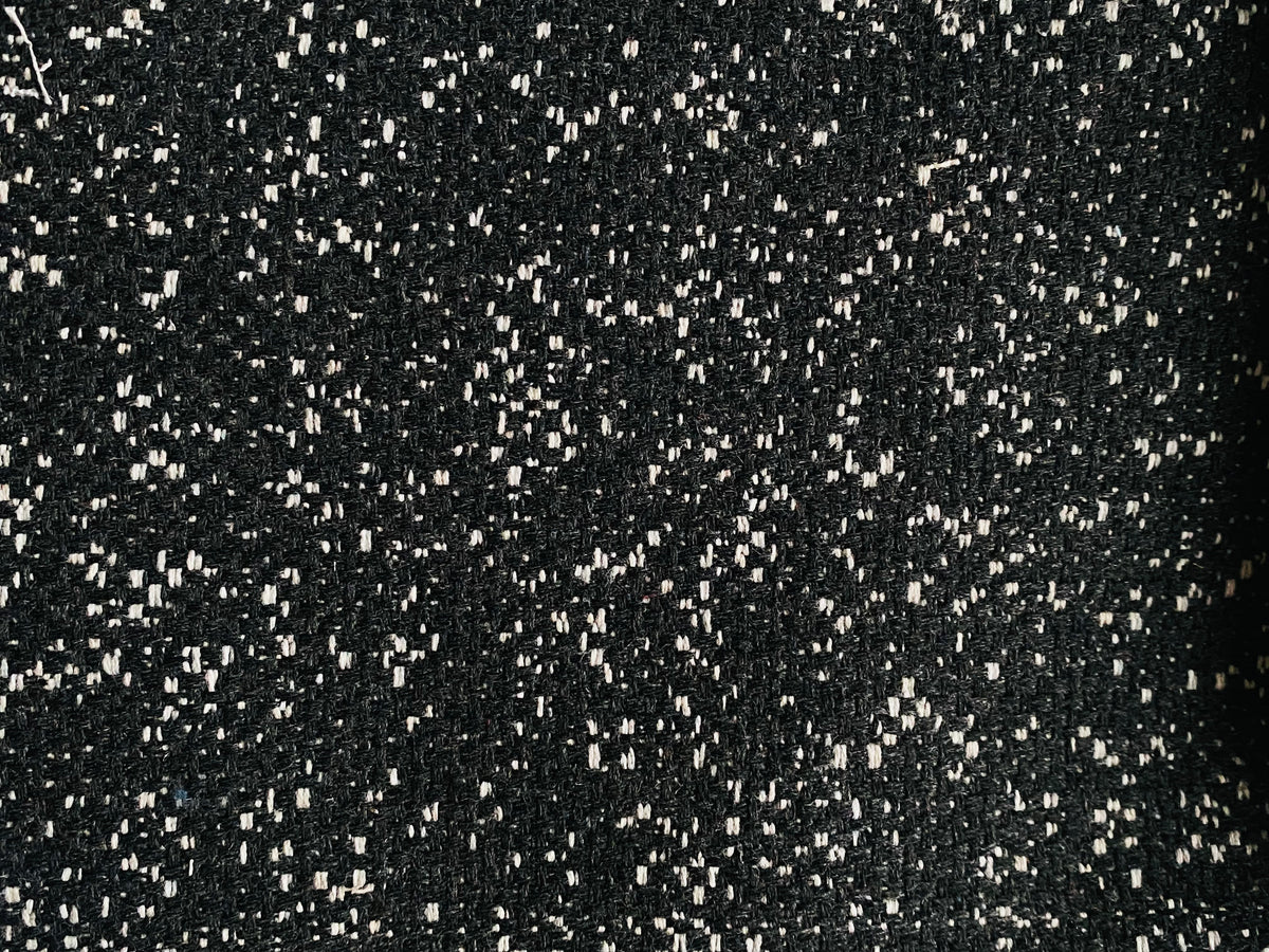 New! SUNBRELLA Tweeds Raven Black and White Water Repellent Indoor Outdoor Fabric - Fancy Styles Fabric Pierre Frey Lee Jofa Brunschwig & Fils
