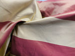 NEW Lady La 100% Silk Taffeta Fabric with 3” Faded Red and Gold Stripes
