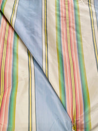 Back in stock! NEW Princess Penelope Designer 100% Silk Taffeta Stripes Fabric - Blue 55” Wide - Fancy Styles Fabric Pierre Frey Lee Jofa Brunschwig & Fils