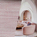 New! SUNBRELLA Pink Stripes Linen-Inspired Texture Waterproof Indoor Outdoor Upholstery Fabric