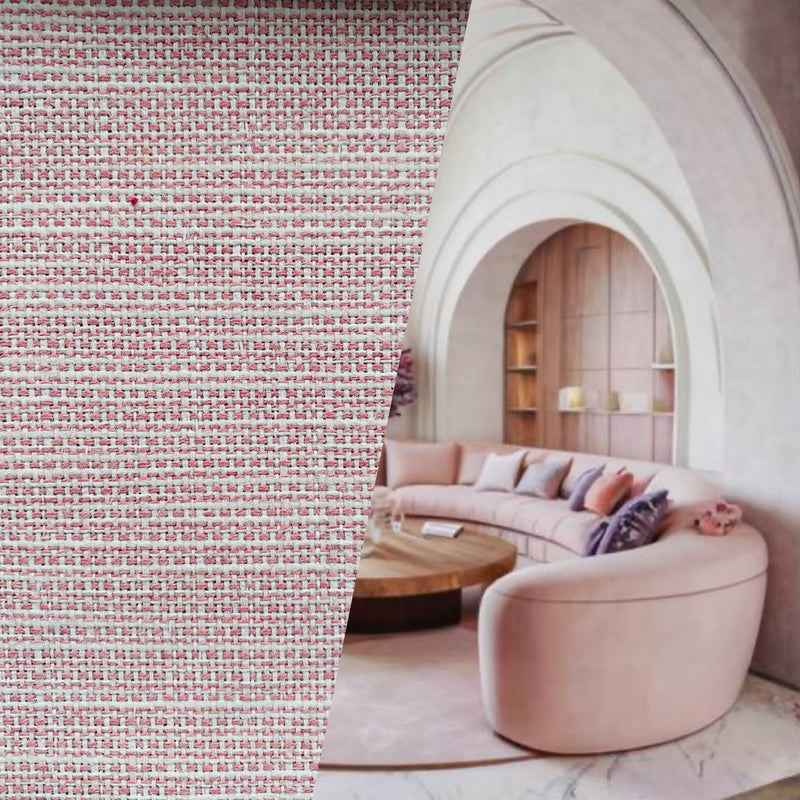 New! SUNBRELLA Pink Stripes Linen-Inspired Texture Waterproof Indoor Outdoor Upholstery Fabric