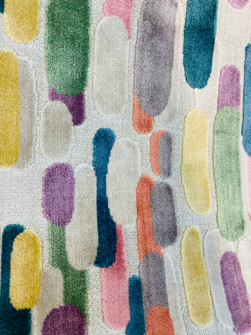 NEW! Emperor Ellis Designer Italian Burnout Multicolor Fabric for Upholstery