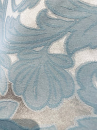 NEW King Belmar Antique Inspired Eggshell Silver Blue Satin Floral Upholstery Fabric - Fancy Styles Fabric Pierre Frey Lee Jofa Brunschwig & Fils