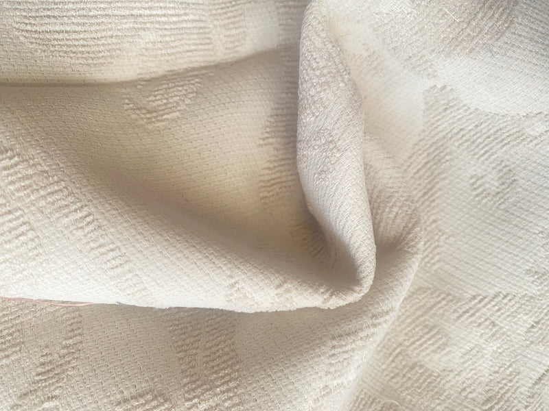 NEW! SALE! King Sam Brocade Jacquard Burnout Upholstery Chenille Italian Fabric- White Ivory Floral- Upholstery Neoclassical