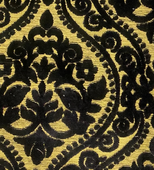 Sir Sanders Novelty Burnout Medallion Chenille Velvet Fabric - Black- Upholstery - Fancy Styles Fabric Pierre Frey Lee Jofa Brunschwig & Fils