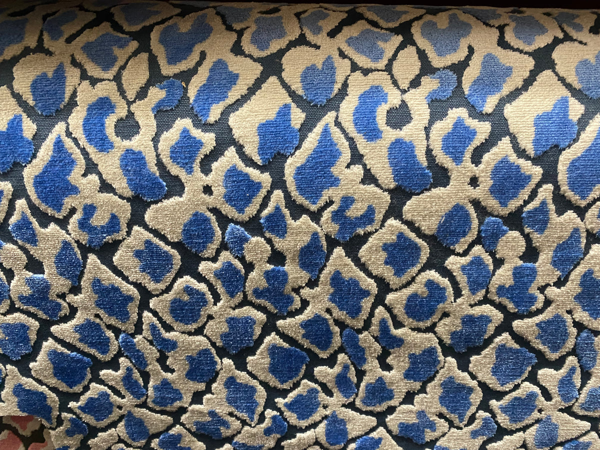 NEW Duchess Dugan Snow Leopard Novelty Upholstery Velvet Made in Italy Blue Style# HG10005 - Fancy Styles Fabric Pierre Frey Lee Jofa Brunschwig & Fils