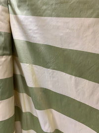 NEW Queen Qante 100% Silk Dupioni Stripes Fabric - Pistachio Green and Cream - Fancy Styles Fabric Pierre Frey Lee Jofa Brunschwig & Fils