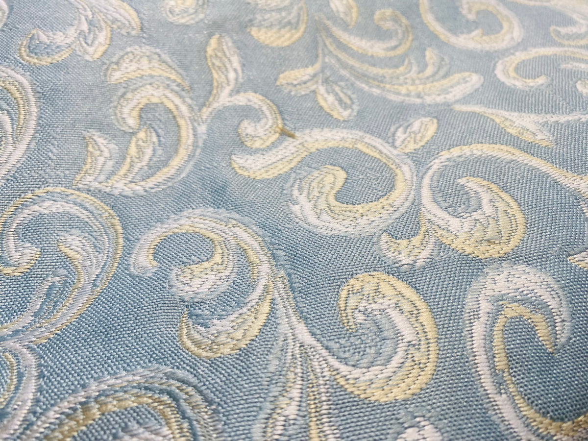 NEW! King Peter Designer Quilted Brocade Floral Upholstery Fabric- French Blue - Fancy Styles Fabric Pierre Frey Lee Jofa Brunschwig & Fils