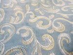 NEW! King Peter Designer Quilted Brocade Floral Upholstery Fabric- French Blue
