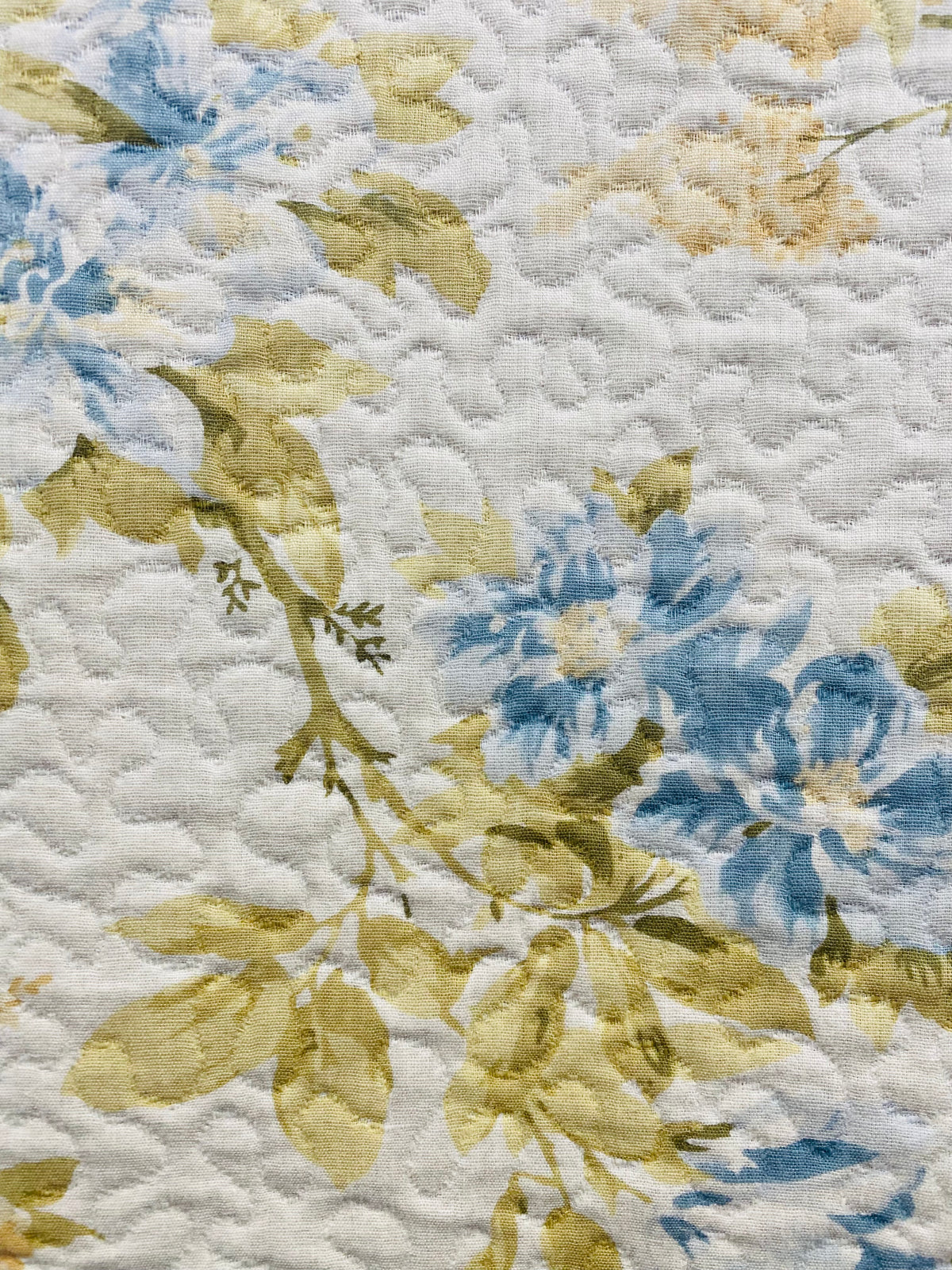NEW Sale! Queen Leticia Quilted Blanket Fabric Imported from Italy- Upholstery & Drapery- Blue Melange - Fancy Styles Fabric Pierre Frey Lee Jofa Brunschwig & Fils
