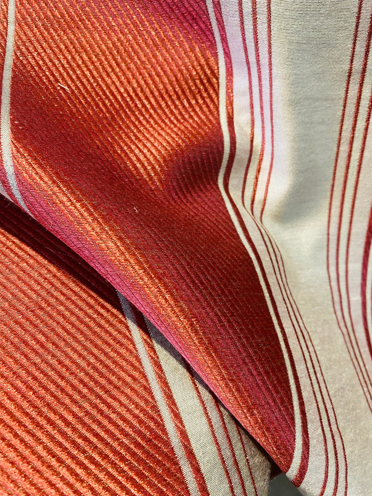 NEW Lady Monroe French Terra Cotta Red Fabric - 3” Stripes - Upholstery 55” Wide - Fancy Styles Fabric Pierre Frey Lee Jofa Brunschwig & Fils