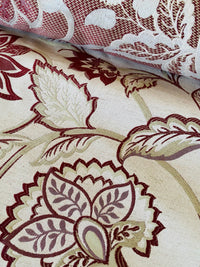 New! Sale! 50% Off 10 yard roll- Miss Florentine Brocade Floral Upholstery & Drapery Fabric- Red - Fancy Styles Fabric Pierre Frey Lee Jofa Brunschwig & Fils