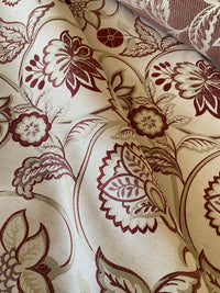 New! Sale! 50% Off 10 yard roll- Miss Florentine Brocade Floral Upholstery & Drapery Fabric- Red - Fancy Styles Fabric Pierre Frey Lee Jofa Brunschwig & Fils
