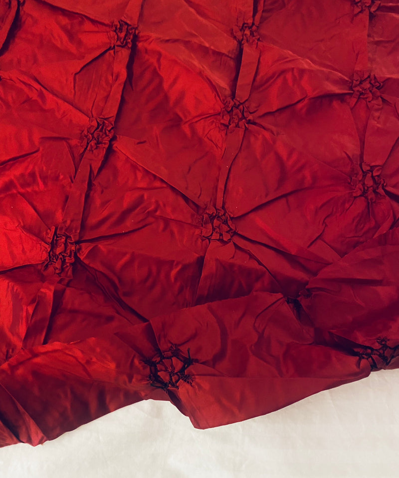 NEW! Duchess Penny Red Pinched and Gathered Faux Silk Fabric