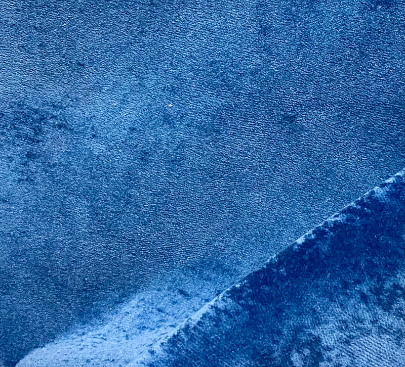 NEW! Custom Color, limited quantity of 50 yards: Prince Burgess Designer Upholstery Cotton Velvet Fabric - Bangle Blue