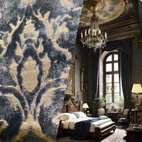 NEW! Duke Santori Designer Venetian Italian Burnout Medallion Chenille Velvet Silver-Charcoal Grey Bronze Fabric Upholstery - Fancy Styles Fabric Pierre Frey Lee Jofa Brunschwig & Fils