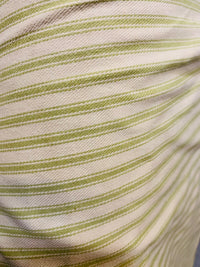 NEW Queen Mandy Designer 100% Cotton Heavyweight 1/4” Stripes Upholstery Fabric - Pistachio Green and Cream - Fancy Styles Fabric Pierre Frey Lee Jofa Brunschwig & Fils
