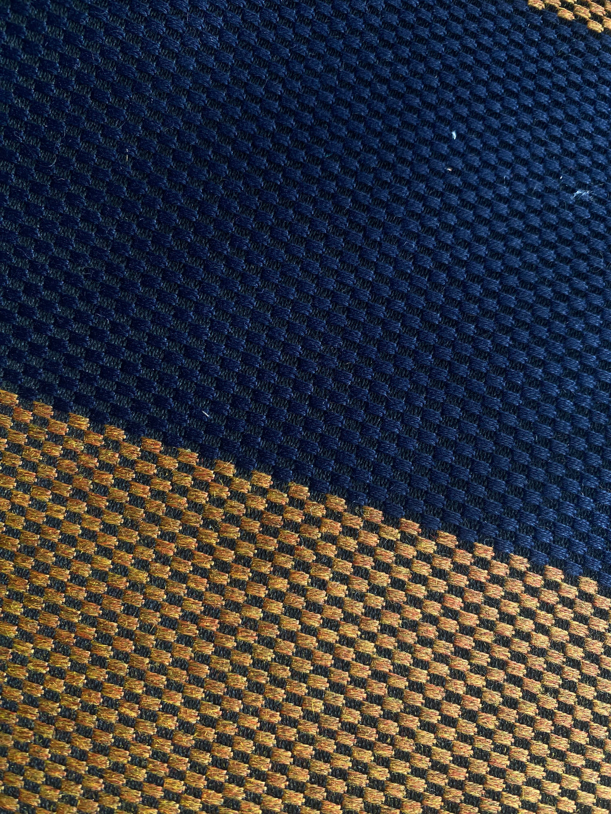 New! SUNBRELLA Rust Orange Indigo Navy Blue Striped Waterproof Indoor Outdoor Upholstery Fabric - Fancy Styles Fabric Pierre Frey Lee Jofa Brunschwig & Fils