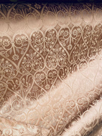 NEW! Princess Heart 100% Silk Satin Novelty Jacquard Damask Fabric- Pink - Fancy Styles Fabric Pierre Frey Lee Jofa Brunschwig & Fils