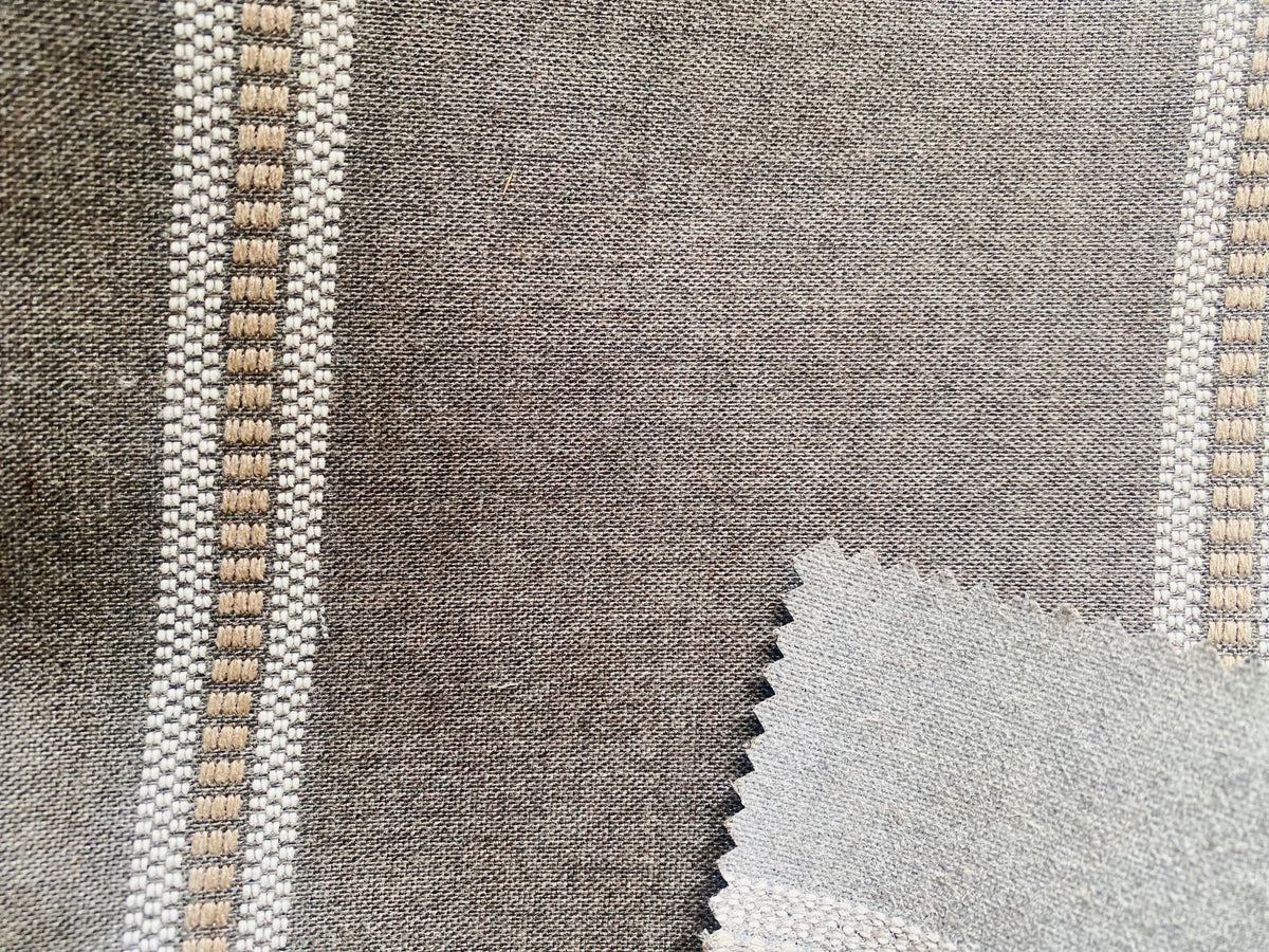 New! SUNBRELLA Novelty Waterproof Indoor Outdoor Natural Taupe Stripe Upholstery and Decorating Fabric - Fancy Styles Fabric Pierre Frey Lee Jofa Brunschwig & Fils