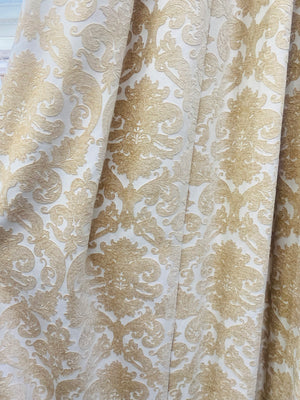 NEW King Benjamin Designer Damask Burnout Chenille Velvet Fabric - Upholstery - Cream - Fancy Styles Fabric Pierre Frey Lee Jofa Brunschwig & Fils