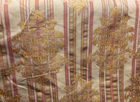NEW Queen Marion Novelty Ritz Neoclassical Brocade Medallion Striped Jacquard Satin Fabric - Made in Italy - Gold Red Beige- Style# HG10001 - Fancy Styles Fabric Pierre Frey Lee Jofa Brunschwig & Fils