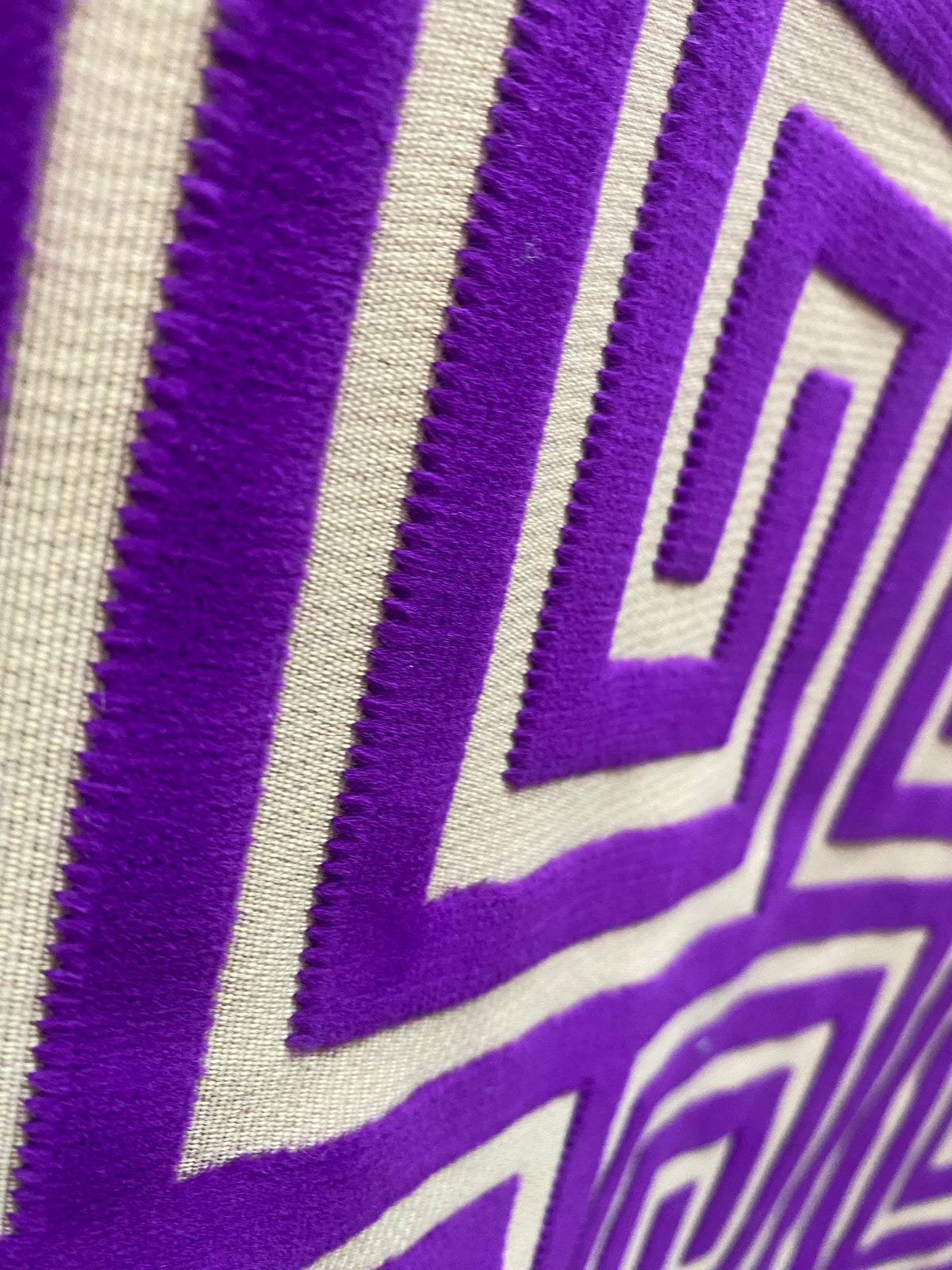 NEW! Sale! VERSACE HOME Novelty Italian Burnout Geometric Chenille Upholstery Velvet Fabric - Magenta Purple - Fancy Styles Fabric Pierre Frey Lee Jofa Brunschwig & Fils