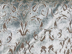 NEW! Duke Santori Designer Venetian Italian Burnout Medallion Chenille Silver-Blue Bronze Fabric Upholstery