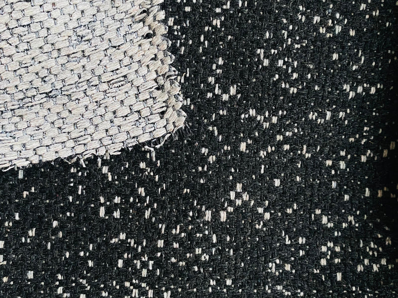 New! SUNBRELLA Tweeds Raven Black and White Water Repellent Indoor Outdoor Fabric
