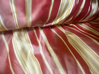 NEW Lady Lali 100% Silk Taffeta Fabric with Red Candy-cane Stripes - Fancy Styles Fabric Pierre Frey Lee Jofa Brunschwig & Fils
