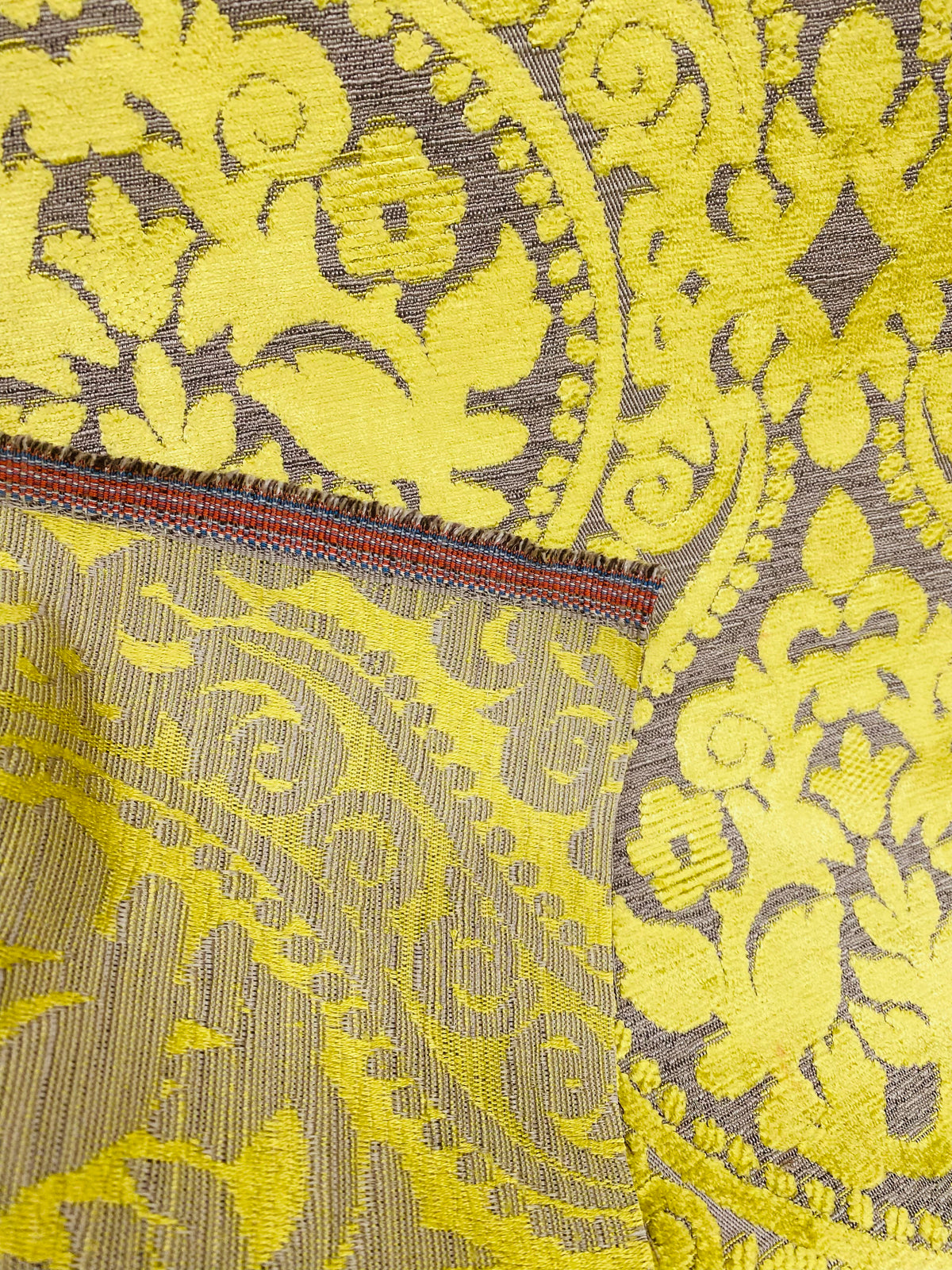 NEW! Sir Sanders Novelty Burnout Medallion Chenille Velvet Fabric - Electric Yellow- Upholstery - Fancy Styles Fabric Pierre Frey Lee Jofa Brunschwig & Fils