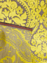 NEW! Sir Sanders Novelty Burnout Medallion Chenille Velvet Fabric - Electric Yellow- Upholstery - Fancy Styles Fabric Pierre Frey Lee Jofa Brunschwig & Fils