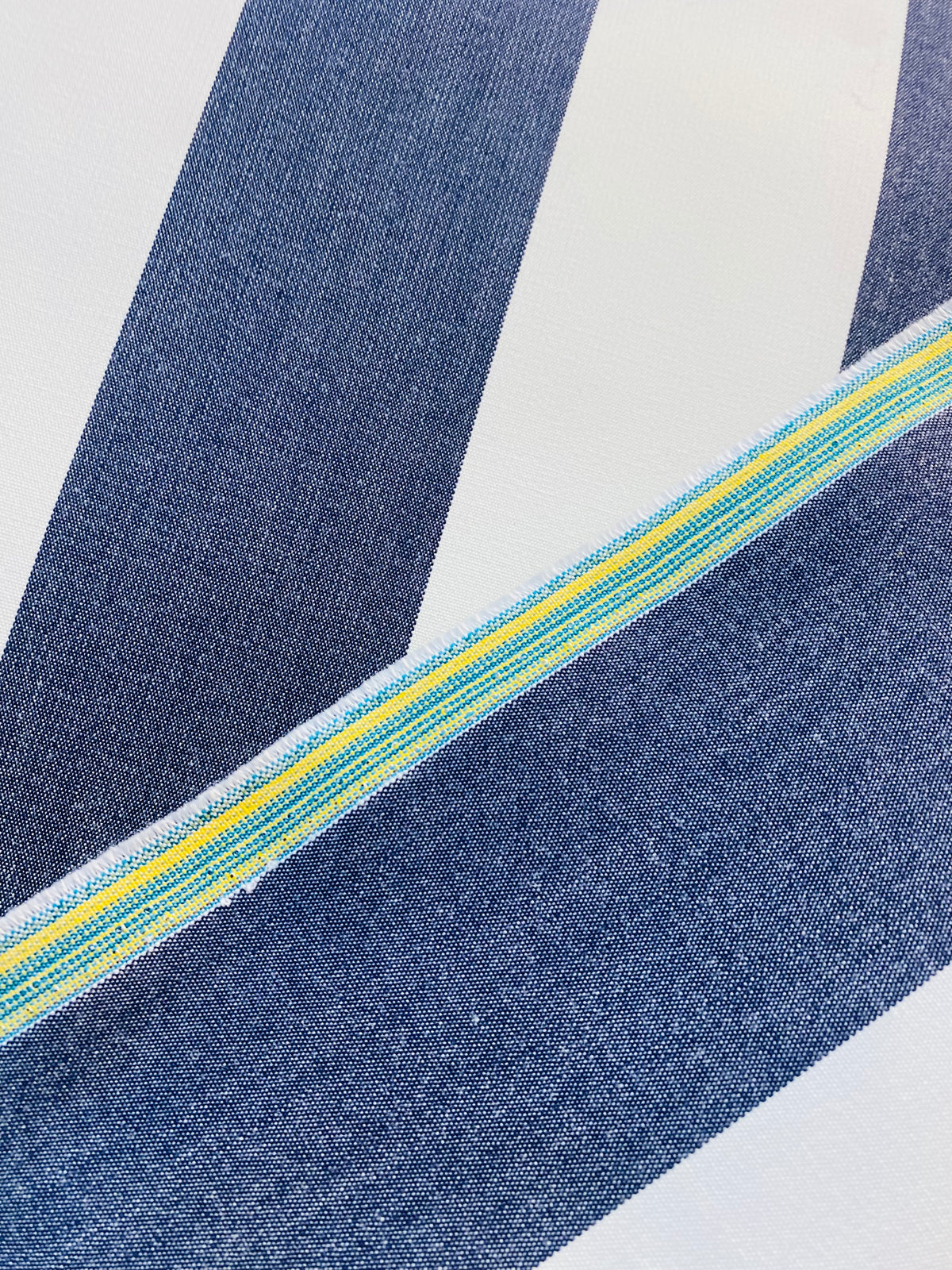 NEW Lady Jacqueline Faded Navy Waterproof Decorating Fabric - 3” Navy And White Stripes - Upholstery 55” Wide - Fancy Styles Fabric Pierre Frey Lee Jofa Brunschwig & Fils