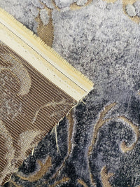 NEW! Duke Santori Designer Venetian Italian Burnout Medallion Chenille Velvet Silver-Charcoal Grey Bronze Fabric Upholstery - Fancy Styles Fabric Pierre Frey Lee Jofa Brunschwig & Fils