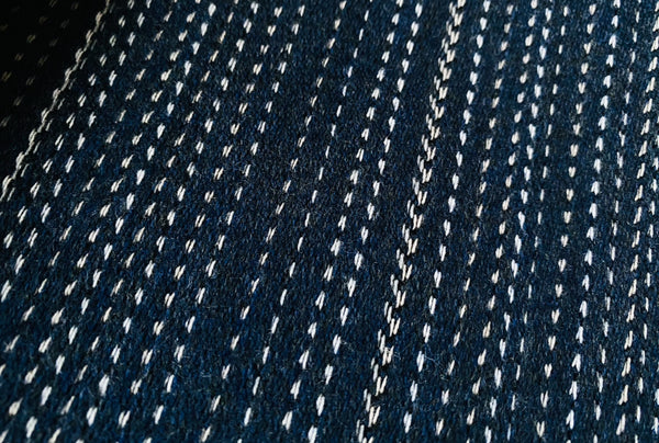 New! SUNBRELLA Navy Indigo Blue Dot Stripes Waterproof Indoor Outdoor Upholstery Fabric - Fancy Styles Fabric Pierre Frey Lee Jofa Brunschwig & Fils