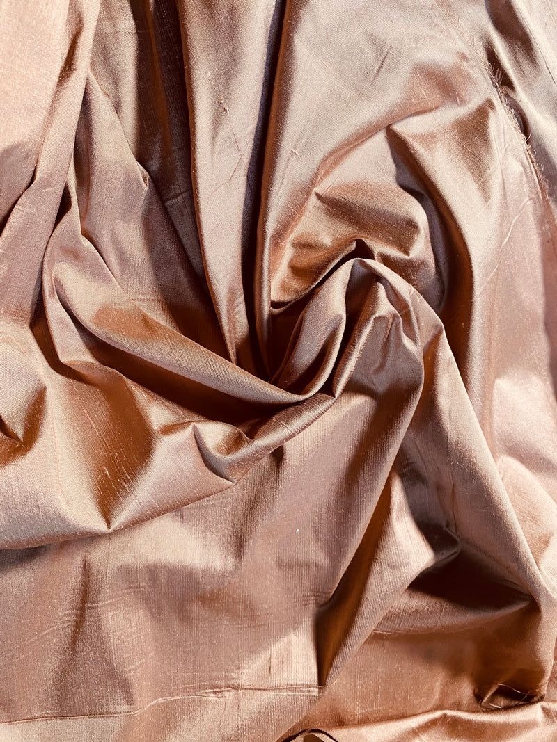 App Sale: Duchess Mable Designer 100% Silk Dupioni Fabric Solid Dusty Pink