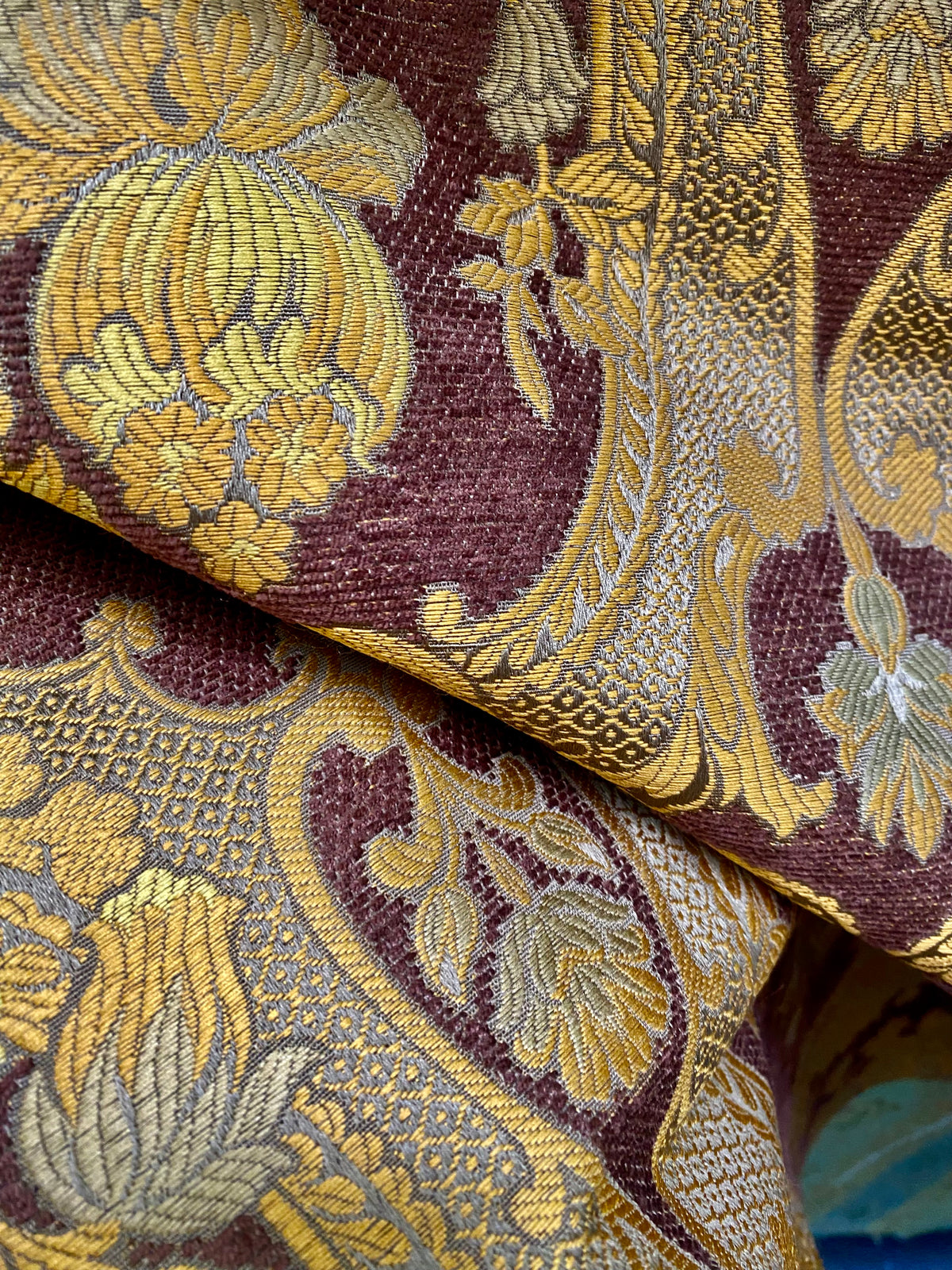 NEW! Duke Riviera Designer Venetian Italian Burnout Medallion Chenille Brocade Gold Brown Fabric Upholstery Style# HG10011 - Fancy Styles Fabric Pierre Frey Lee Jofa Brunschwig & Fils