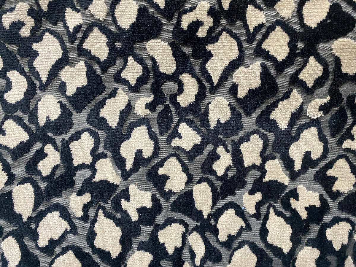 NEW Duchess Dugan Snow Leopard Novelty Upholstery Velvet Made in Italy Black Style# HG10004 - Fancy Styles Fabric Pierre Frey Lee Jofa Brunschwig & Fils
